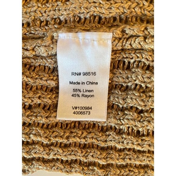Coldwater Creek Open Front Beige Linen Knit Cardigan Medium (10 to 12) - Picture 7 of 9